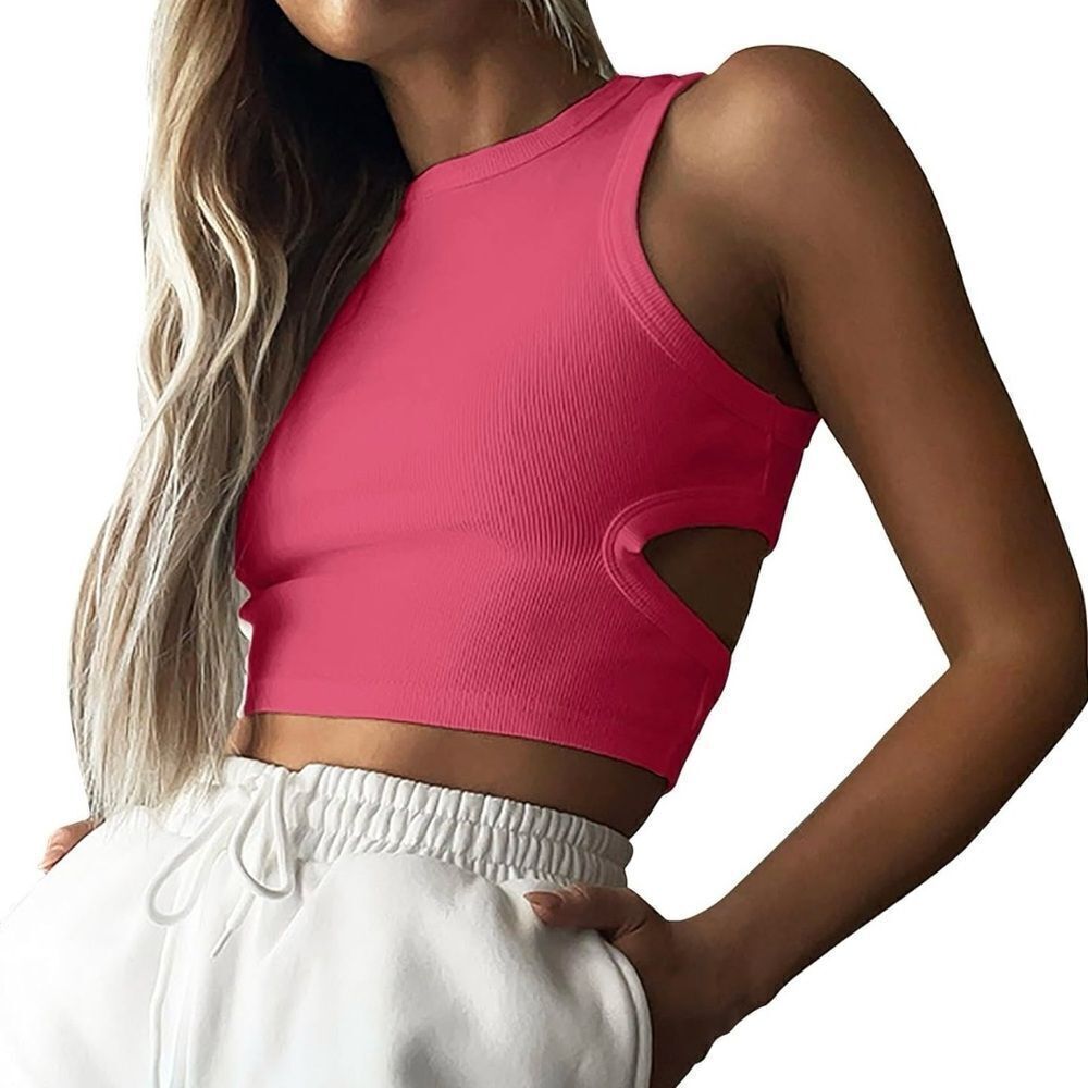 Ribbed Cut Out Back Tank Top NWT